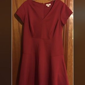 CATO Red fir&flare dress.